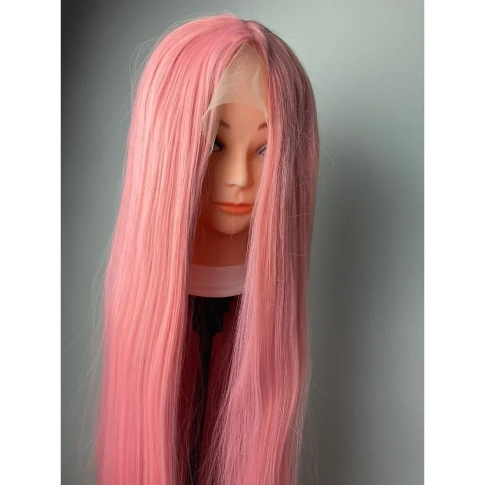Pink Straight Lace Wig